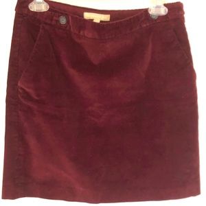 Banana Republic size 2 maroon corduroy mini skirt
